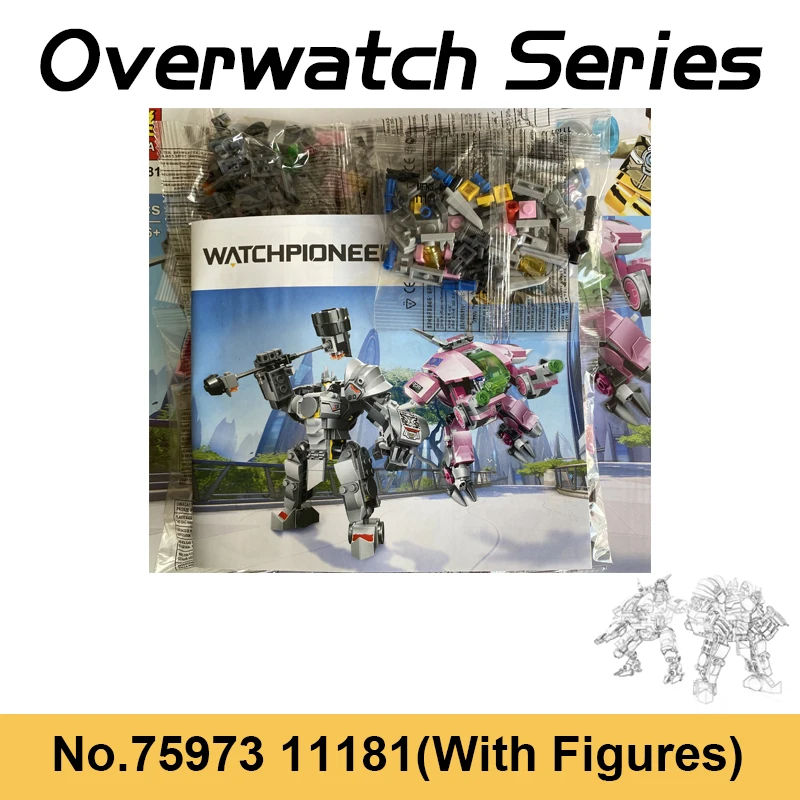 467pcs OW Game Series D.Va Reinhardt Video Games Building Blocks Robot Mech Fit 75973 Bricks Toys For Boys Christmas Gifts