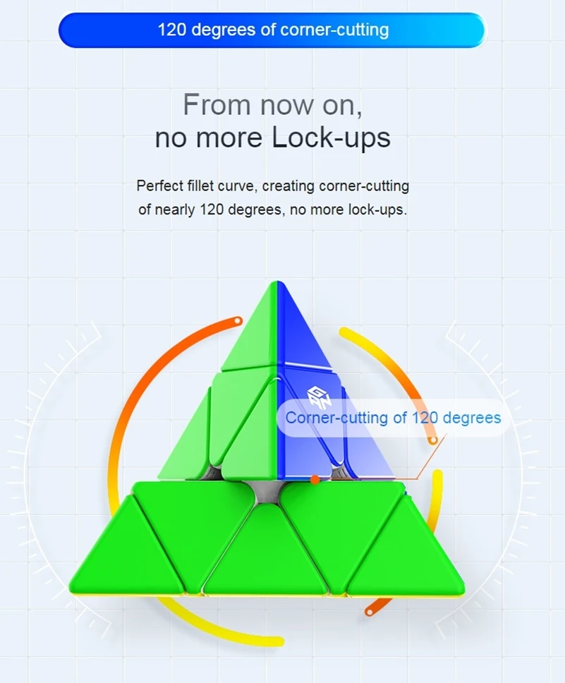 GAN 피라미드 큐브 3x3x3 마그네틱 큐브, GAN 피라미드 M 3x3x3 매직 큐브 전문 스피드 큐브 GAN 피라미드 UV 에디션 GAN Pyramid Cube 3x3x3 Magnetic cube