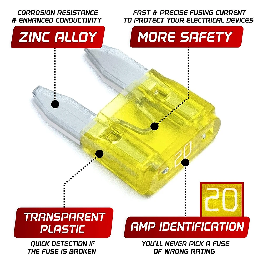 Assortimento di fusibili a lama per Auto da 1000/800 pezzi Kit assortito Mini Set di lame di dimensioni Standard fusibile automobilistico per camion