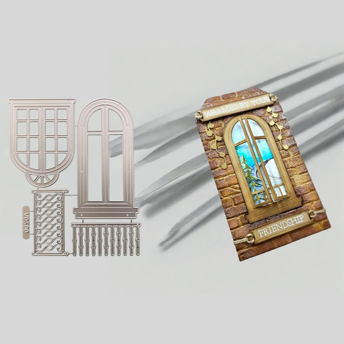 

Balcony Windows Metal Cutting Dies for DIY Making Card Scrapbook Embossed Paper Album Craft Supplies Template Decoration