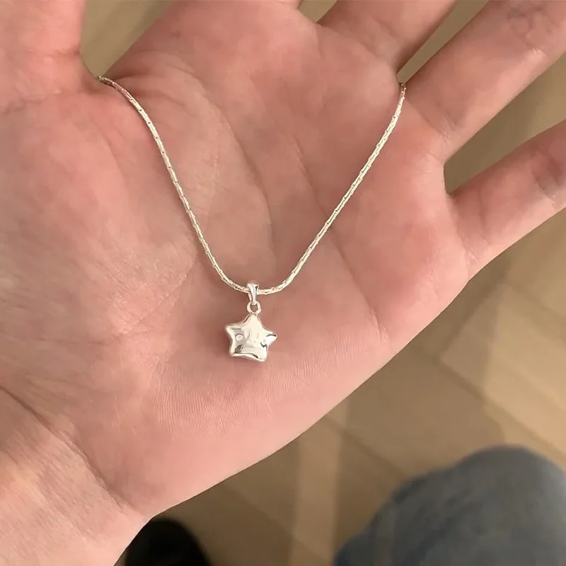

Серебряное милое и милое ожерелье в виде морской звезды, женское ожерелье Ins Niche Design, модная легкая роскошная высококачественная цепочка на ключицу