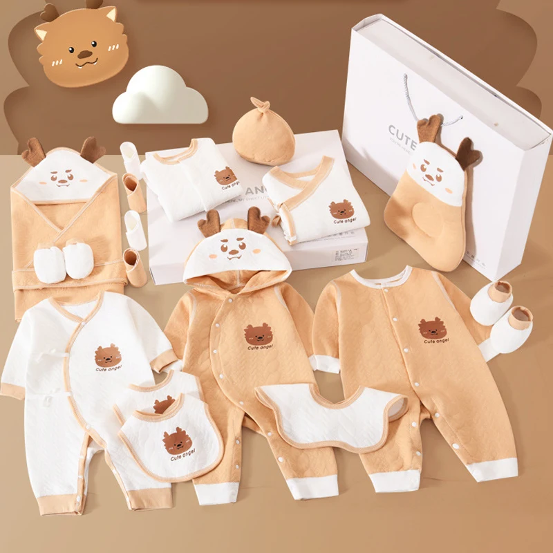 22/24/26 Pieces Newborn Clothes Baby Gift Pure Cotton Set 0-6 Months Autumn And Winter Kids Suit Unisex Without Box