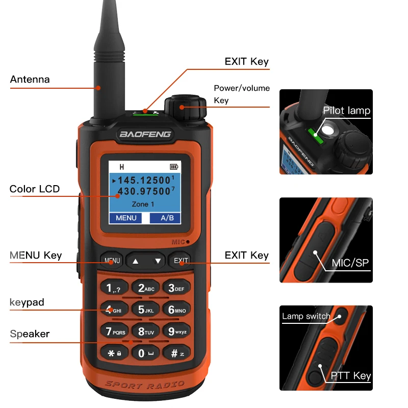 Baofeng UV-20 Walkie Talkie 10W 220-260mhz High Capacity Wireless Frequency Copy Type C Charging 999 Channel UV-G30 Pro V1 Radio