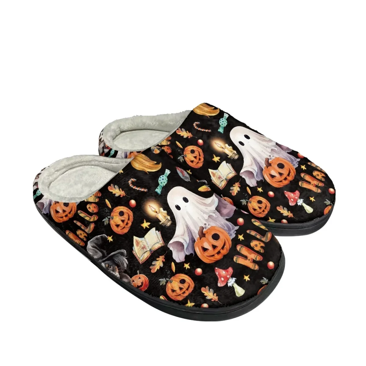 Winter Warm Slippers for Women Print On Demand Bedroom Casual Flats Floor Shoes Non-slip Classic Slides Slippers Halloween Gifts