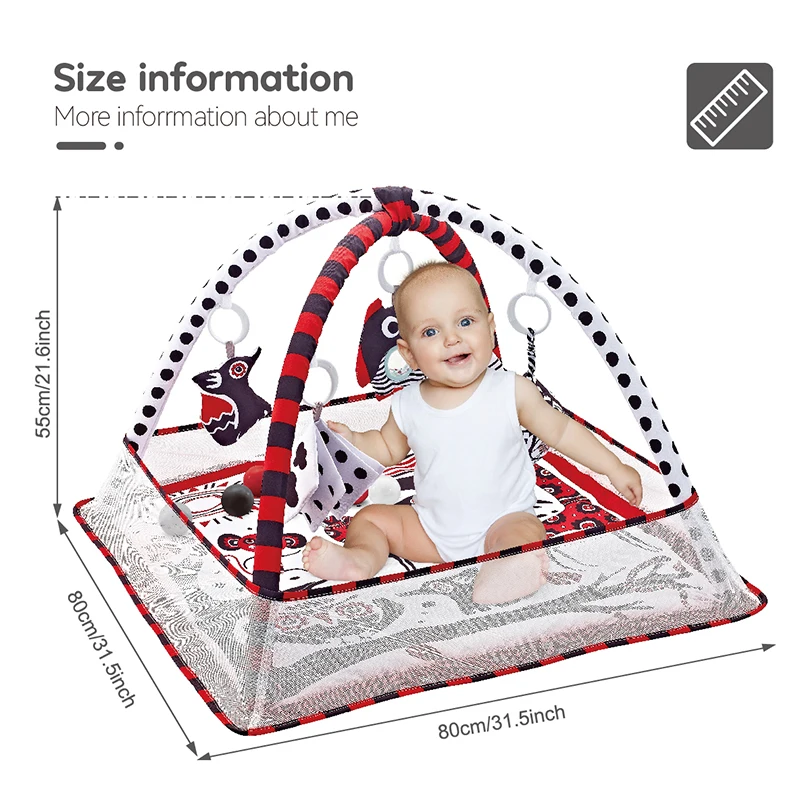 Baby Play Gym Play Mat Tummy Time Activity Game Pad 0-36 Months Newborn Baby Crawling Blanket Baby Fitness Stand Toys Gifts