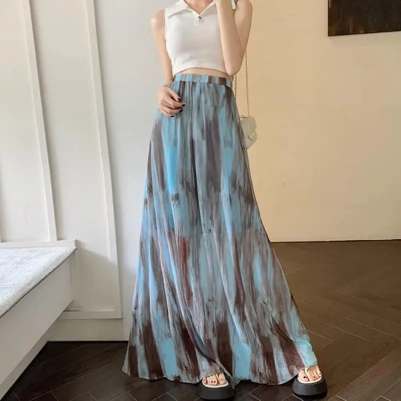 

Long Skirts Women Skirt A Line Elastic Waist Slim Fit Print Casual Regular Elegant Splice Y2k Streetwear Work 2026 Summer