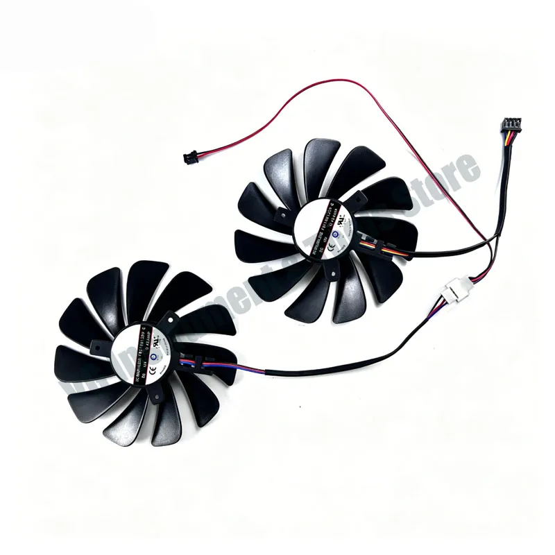 Neu für XFX/PowerColor RX5700 5700XT Black Wolf Edition RAW II Grafikkartenlüfter mit Temperaturregelung und leisem Betrieb – Detail 4