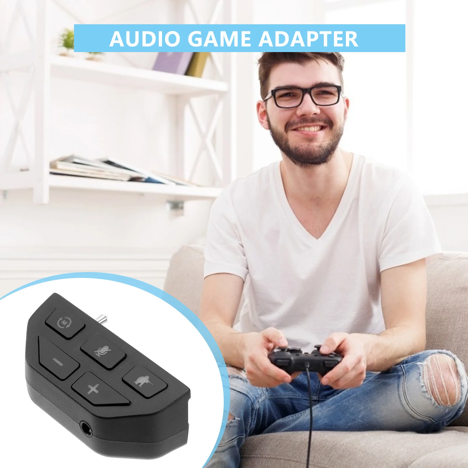 

1Pcs Stereo Headphone Adapter Compatible for One Controller Game Audio Chat Volume Control Headset Converter Headset Adapter