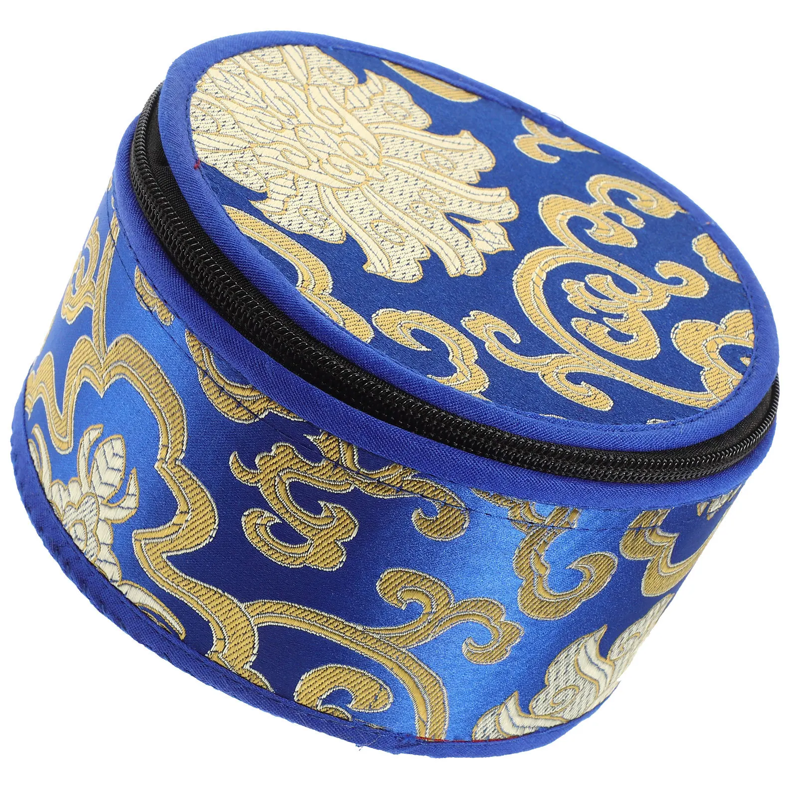 1 pçs tibetano cantando tigela caso meditação budista tigela saco de armazenamento bordado zíper tapete transporte durável prático