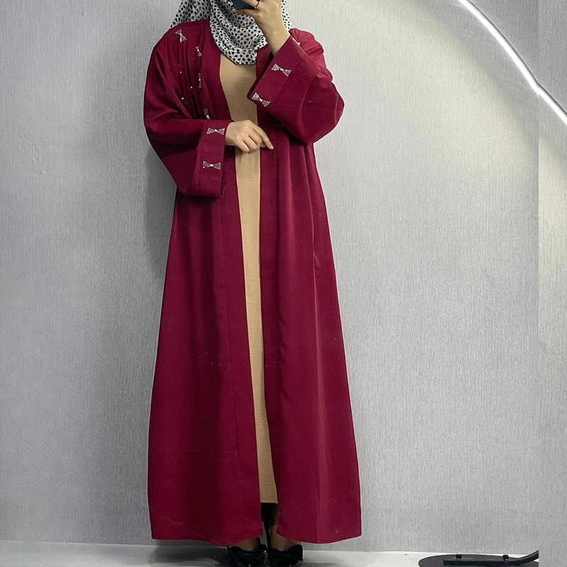

Sparkling Beaded Dubai Style Abaya Kaftan Maxi Dress Islamic Clothing for Women Modest Luxury Party Wear