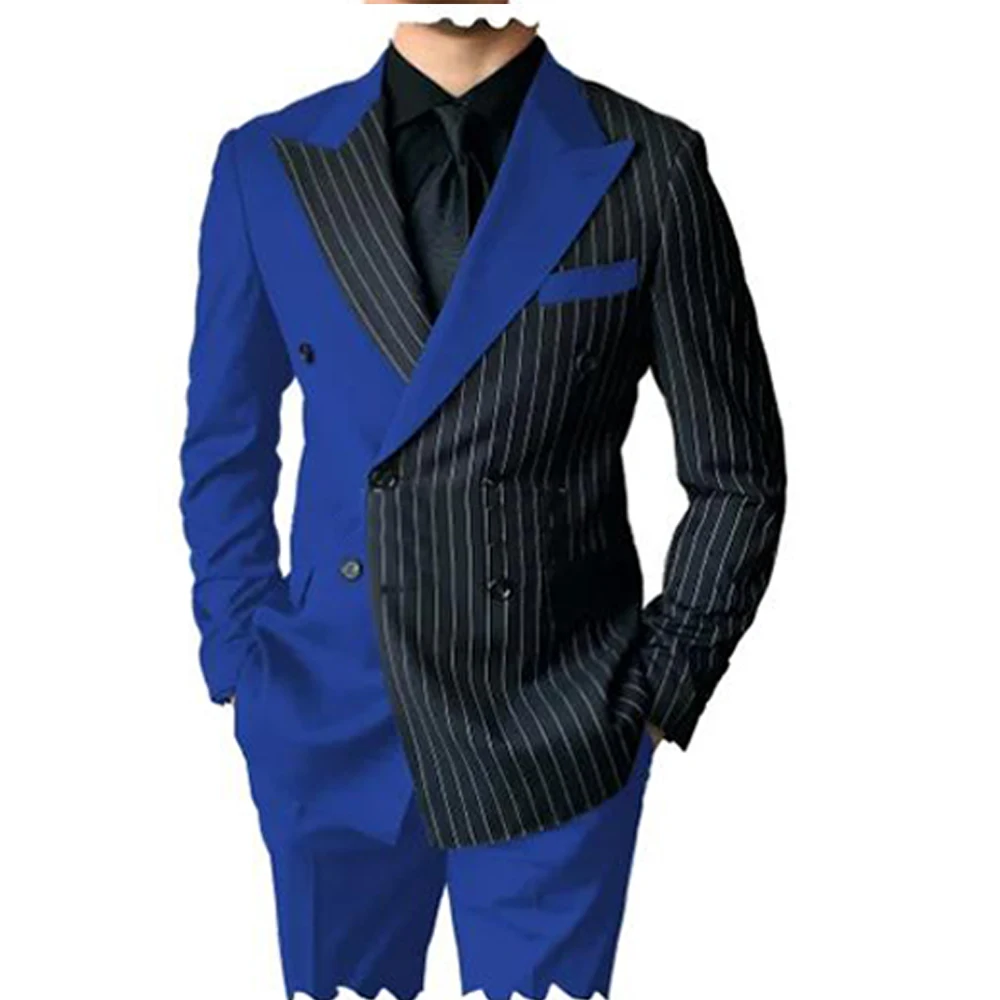 Blazer Suit For Men 2 Piece Outfit Set Suits High Quality 2024 Pants Mens Clothing Fashion Party Wedding Tuxedo Jackets  Black