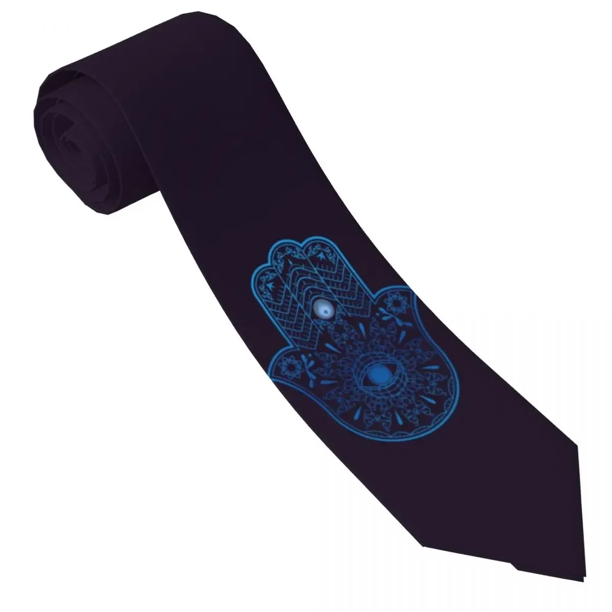 Mens Tie Hand Of Fatima Neck Ties Mandala Classic Elegant Collar Tie Printed Daily Wear Quality Necktie Accessories