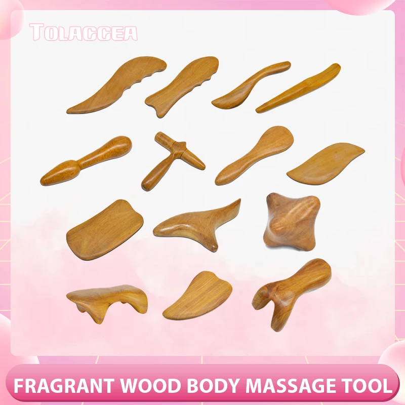 New Fragrant Wood Body Massage Tool Foot Reflexology Acupuncture Massager Roller Therapy Meridians Scrap Lymphatic Health Care