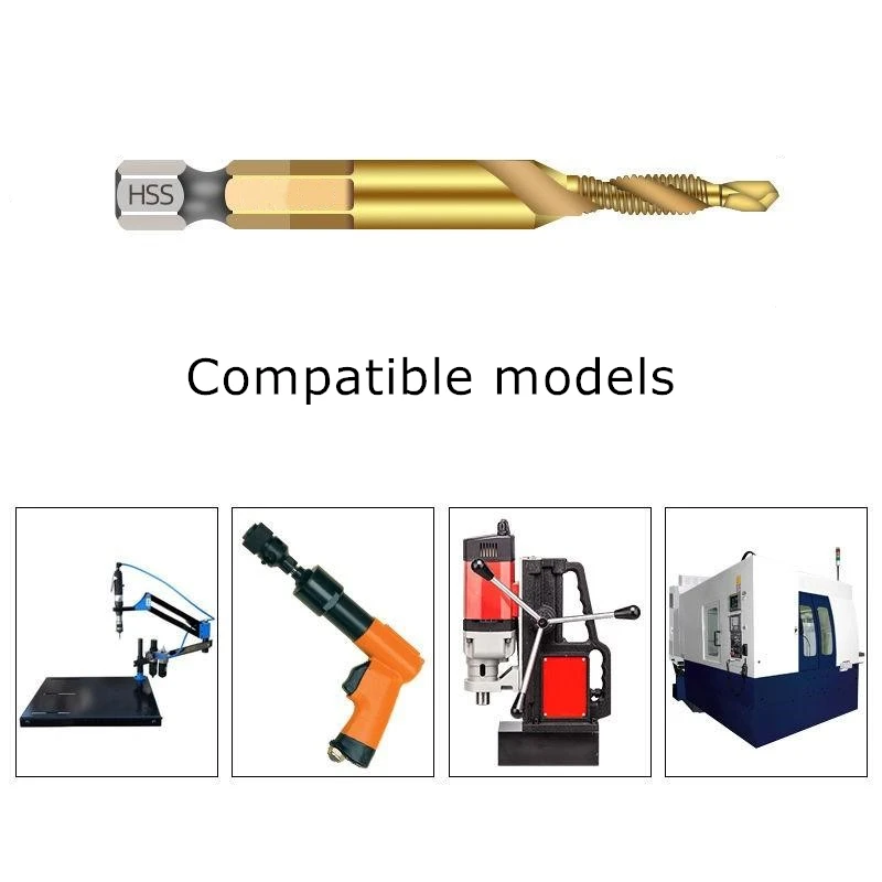 1pc Thread M3 M4 M5 M6 M8 M10 Screw Tap Drill Bits Hss Taps Countersink Deburr Metric High Speed Steel 1/4 IN Quick Change Hex