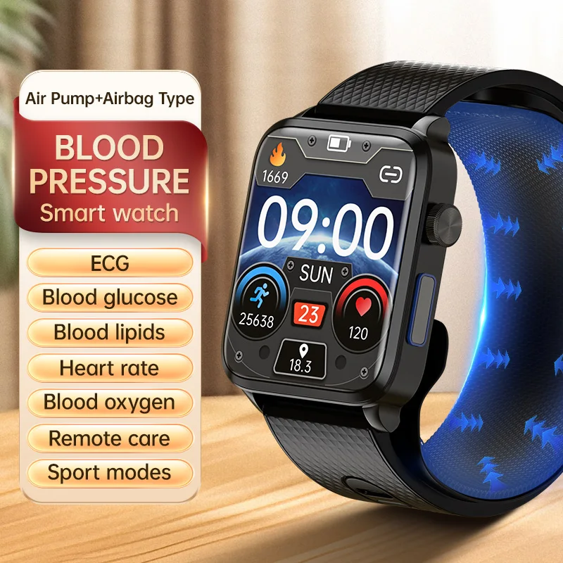 Health Monitoring Smart Watch Precision Air Pump Airbag Blood Pressure Blood Oxygen ECG Men Women Smartwatch