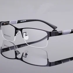 Half Metal Frame Farsightedness Glasses Unisex Myopia +0.5+1+1.5+2+2.5+3+4+5+6 Finished Products Number Degrees Glasses
