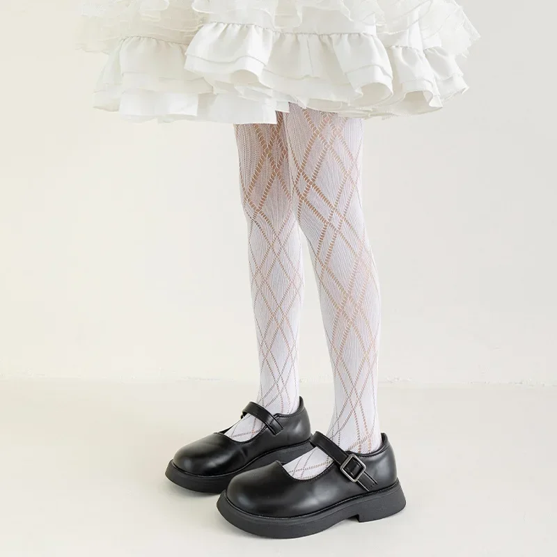 Collant sottili e traspiranti per bambina calze da ballo per bambini calze da scuola per bambini collant principessa Lolita pantaloni in pizzo