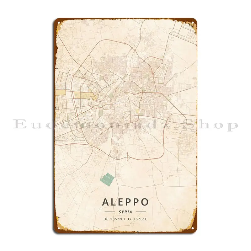 Aleppo Syria Metal Plaque Garage Create Character Cinema Wall Mural Tin Sign Poster