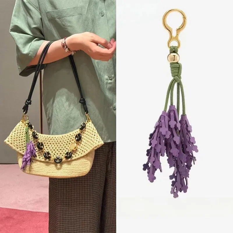 الخزامى حقيبة قلادة الموضة الإبداعية اليدوية الجلود Diy بها بنفسك المفاتيح هدية للأصدقاء الملابس الرائعة والاكسسوارات حقيبة قلادة #2