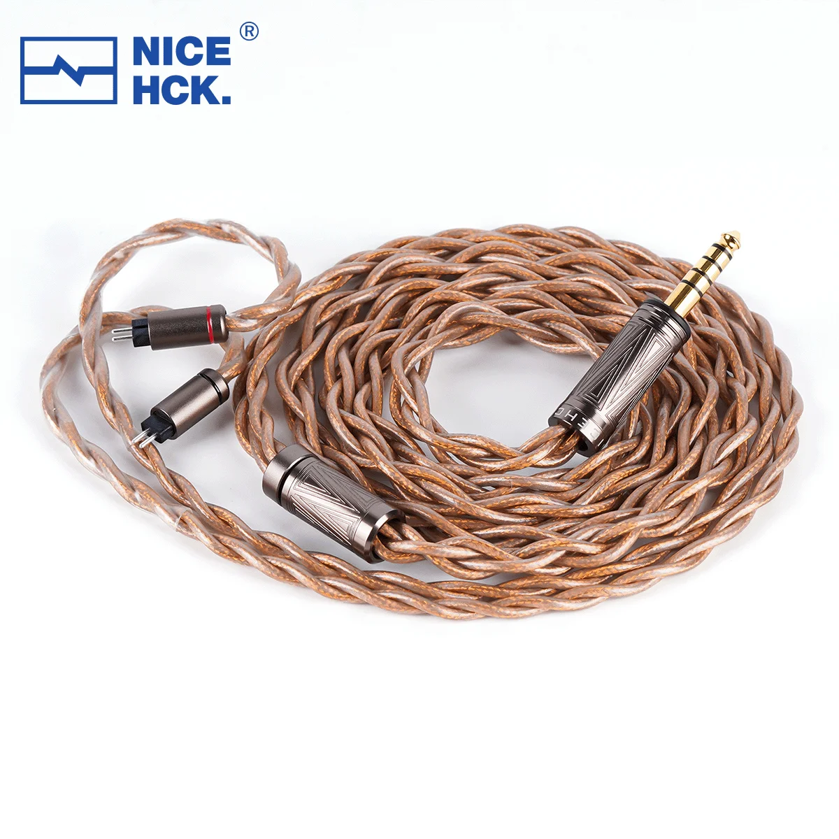 NICEHCK Engr.6N8N 한정 수량 케이블 6N 순은 + 8N OCC + 금은 합금 IEM 업그레이드 와이어 2핀 금도금 OFC 4.4 플러그