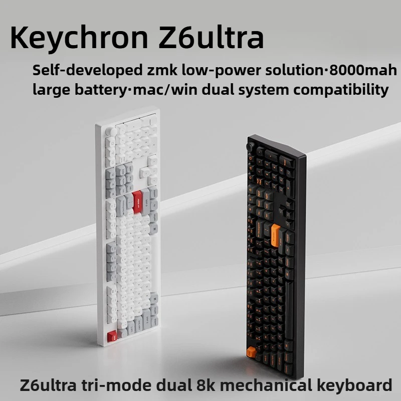 

Keychron Z6Ultra, 3 режима, двойная механическая клавиатура 8K, 108 клавиш, быстросъемный, настраиваемый, алюминиевый корпус Win Mac, игровой, электронный спорт