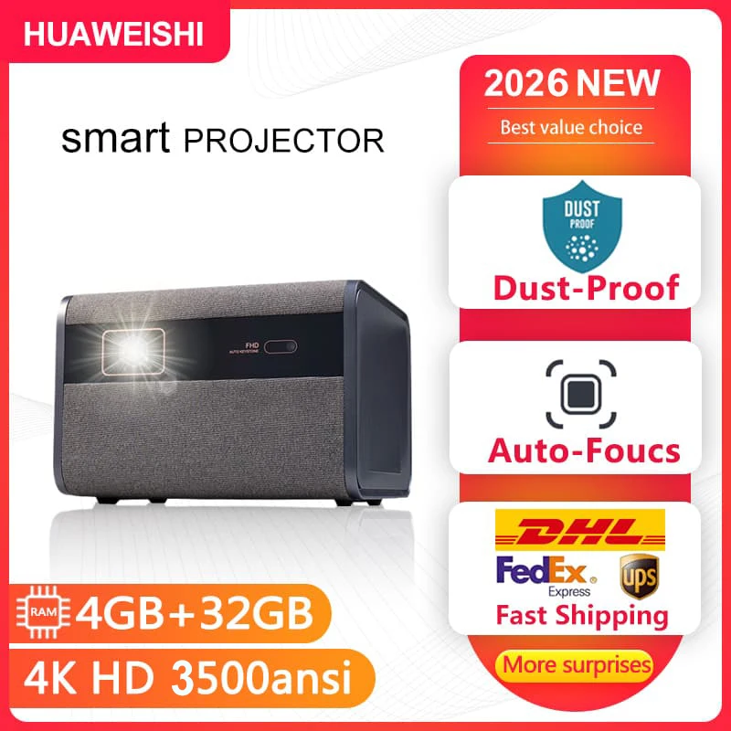 Проектор Huaweiish-J10 LED, 1920x1080P, автофокус, 4K, HD-видео, для использования на улице, для мобильных телефонов, Android Smart Home Theater, новый