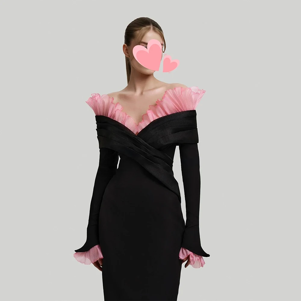 

Customized Matching Jersey Criss-Cross Ruched Straight Off-the-shoulder Long Dresses Bespoke Occasion Dresses Fashion Retro Sexy
