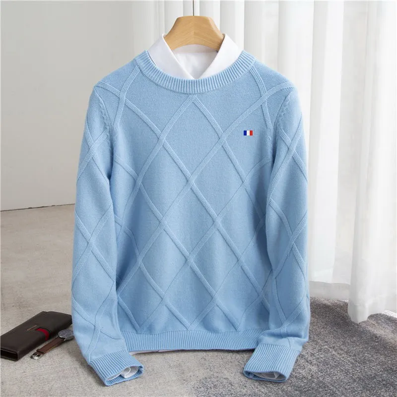 Men Cashmere Sweater Autumn Winter Soft Warm Jersey Jumper Robe Hombre Pull Homme Hiver Pullover O-Neck Knitted Woollen Sweaters