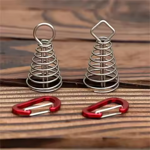 Outdoor Camping Octopus Rope Buckle Camping Deck Nail Stainless Steel Fixed Tent Rope Buckle Wooden Hook Spring Wind Rope