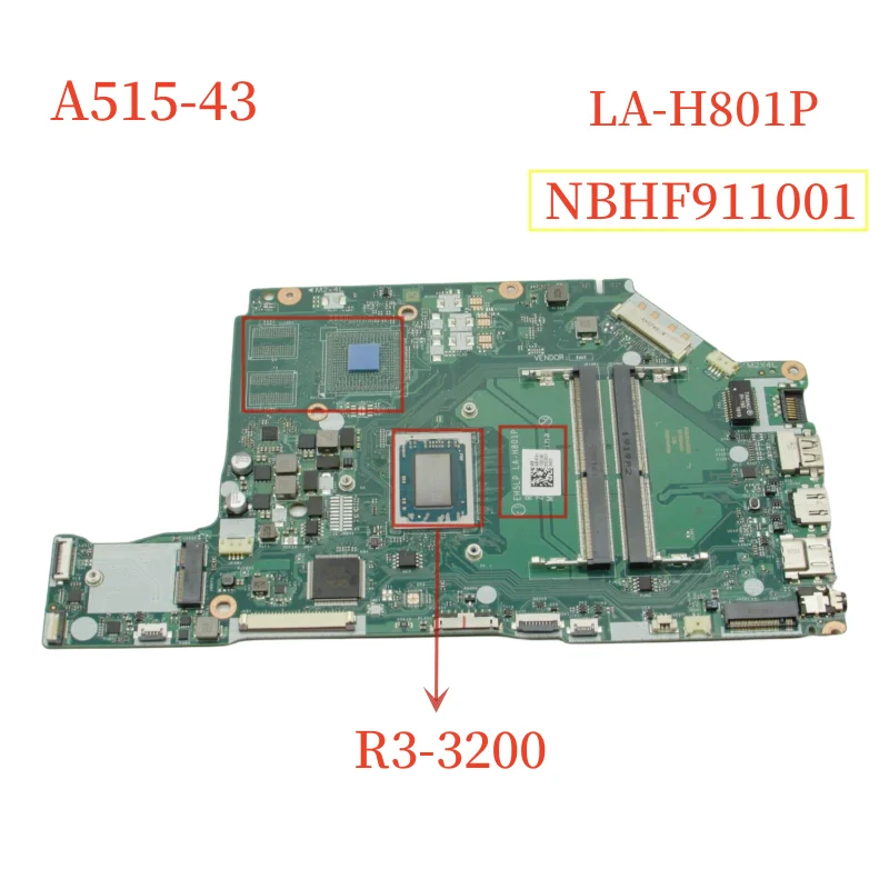 

Материнская плата NBHF911001 NB.HF911.001 для ноутбука Acer Aspire 5 A515-43, материнская плата с Ryzen 3-3200U, 100% протестирована, быстрая доставка