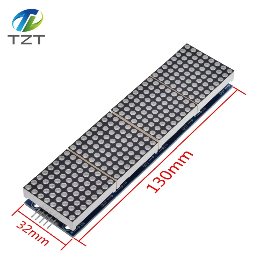 MAX7219 Dot Matrix Module For Arduino Microcontroller 4 In One Display with 5P Line Red Green Blue