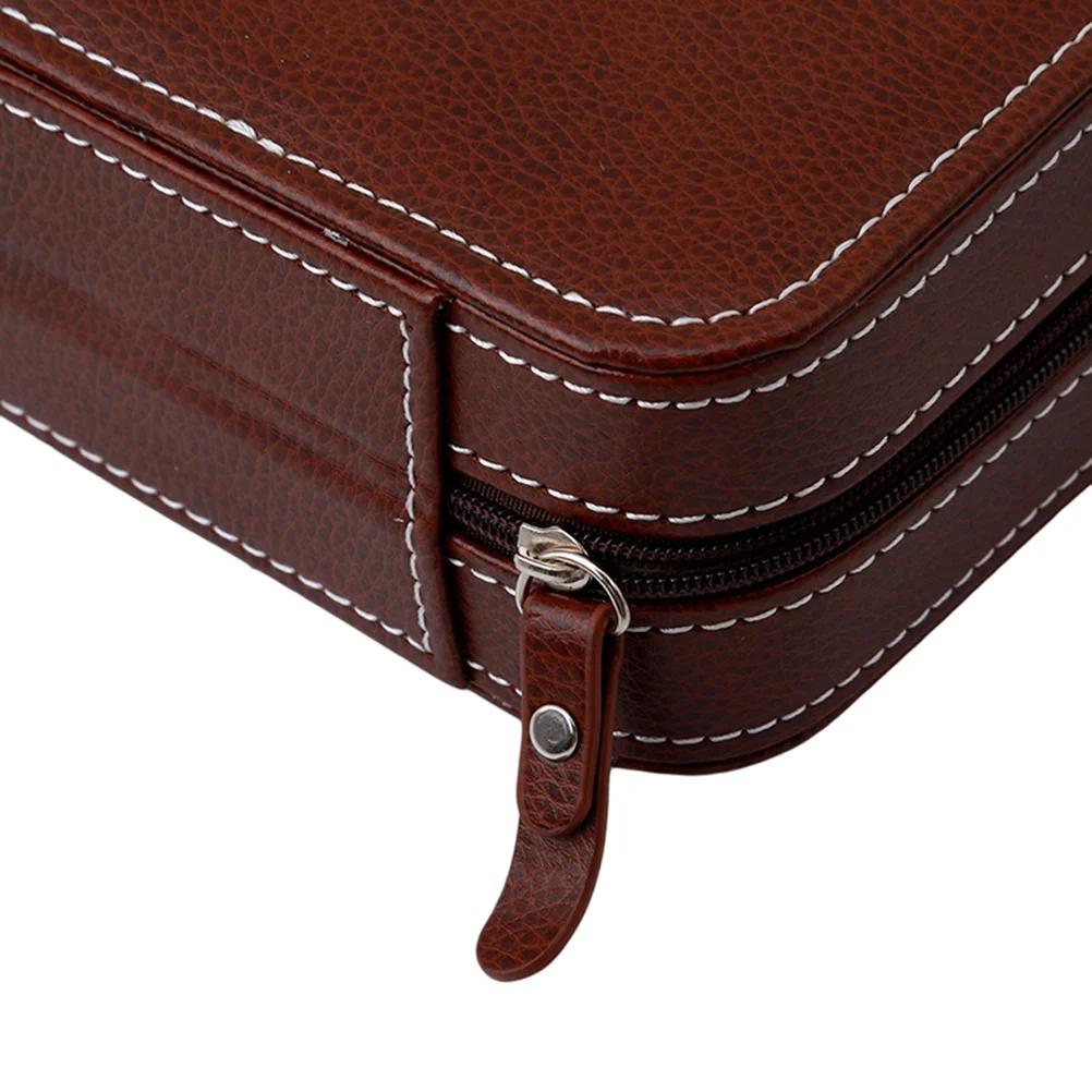 

8 Slots Portable Watch Box High Quality PU Zippered Storage Case Classic Design for Men Women Watch Case