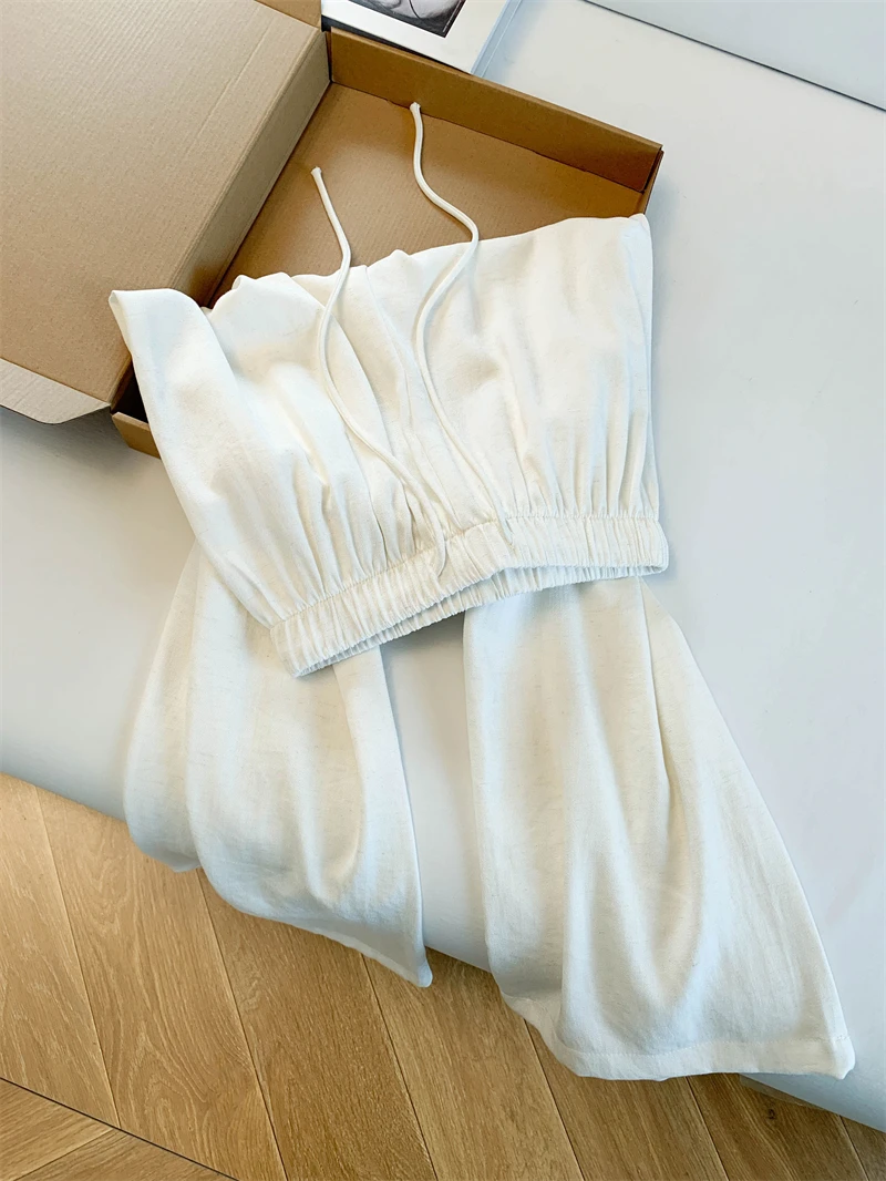 

Свободные широкие брюки для женщин, летние, тонкие, с высокой талией, на резинке, удобные, дышащие, приятные к телу