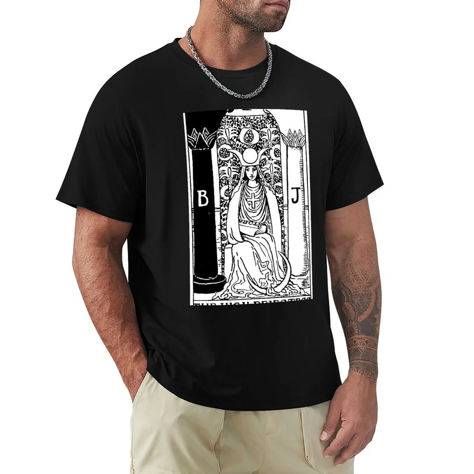 

The High Priestess Tarot T-Shirt oversized t shirt summer 2025 funny t shirts for men