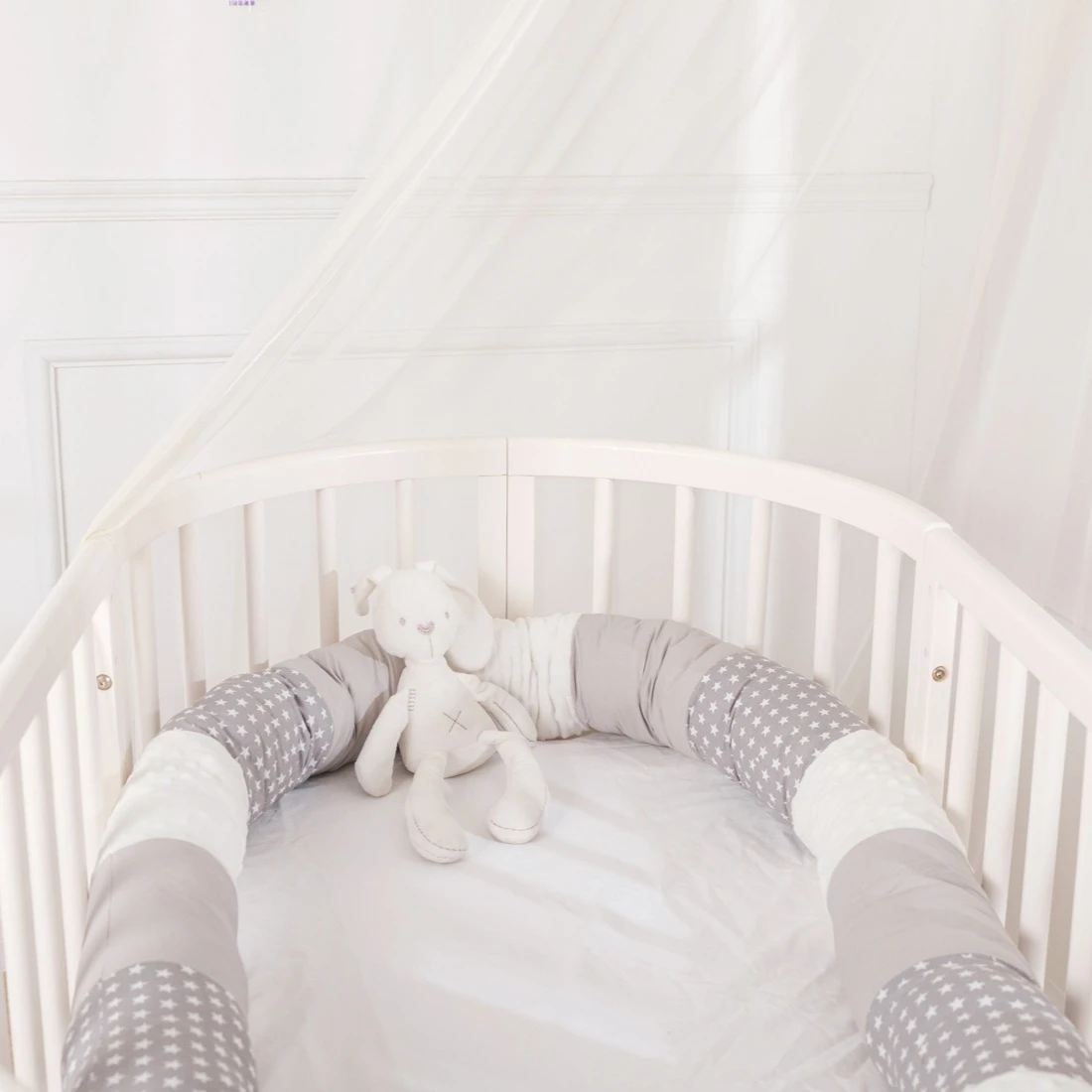 Baby Krippe Stoßstange Bett Sicher Lange Baumwolle Patchwork Kissen Anti-kollishion Kinderbett Infant Kissen Nodic Schlaf Schützen Neugeborenen Zimmer decor