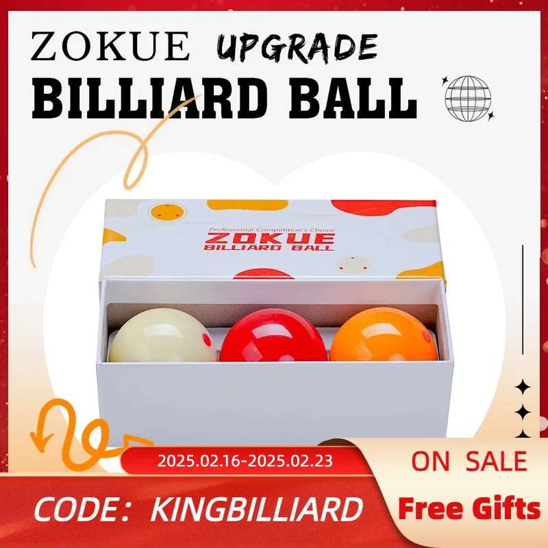 ZOKUE Zestaw kulek karomowych z 61,5 mm Kompletny zestaw 3 piłek dla początkujących 3 poduszki kije karomowe Carom Bilard Balls