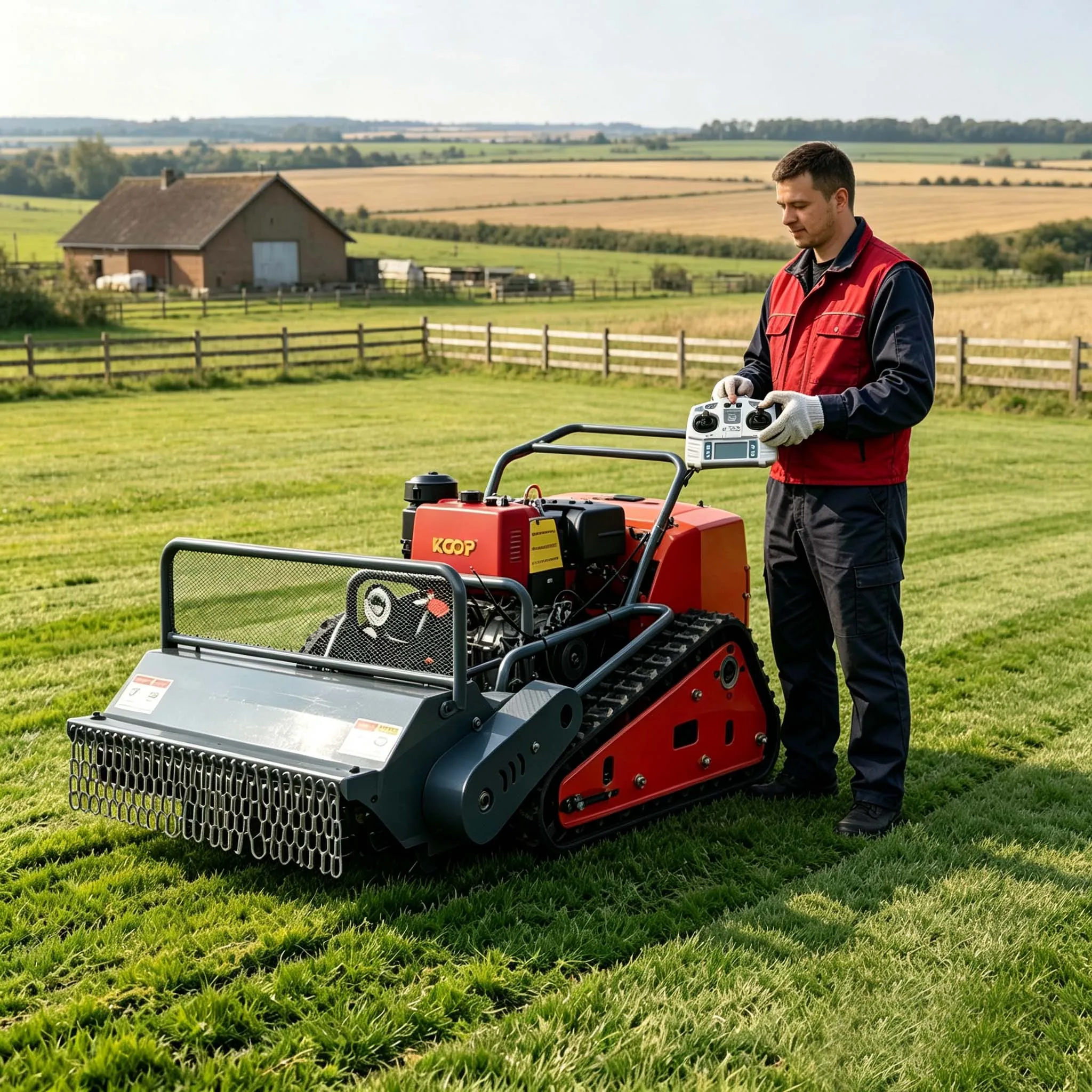 Low‑noise High‑capacity Battery Operated Remote Control Lawn Mower For Villa Backyard Grass Cutting Work