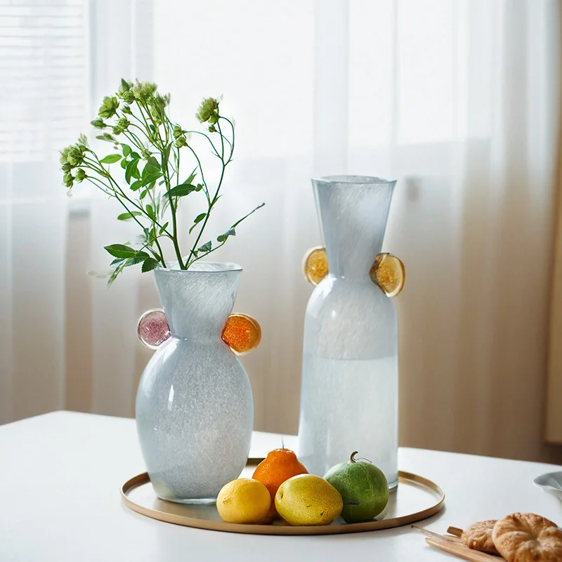 

Zml double-ear straight vase classy dining table tv cabinet soft decoration medieval ornaments decoration