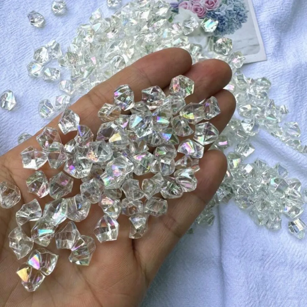 150Pcs Acrylic Stones AB Color 6*9mm Plastic Gems Ice Grains Children Jewels Jewels Ice Counter Crystal Diamond Crafts BeadsToy