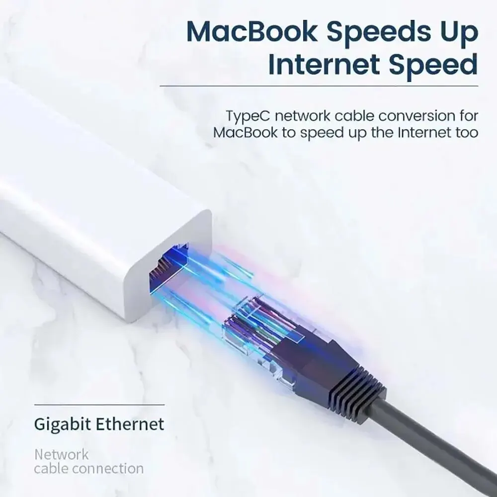 100Mbps USB C 네트워크 카드, USB to RJ45 이더넷 랜 어댑터, 맥북 샤오미 삼성 화웨이 PC 컴퓨터용, 3 USB 2.0 C타입 허브