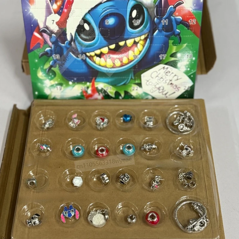 

Disney Stitch Микки Маус Рождественский адвент-календарь Браслеты 24-дневный календарь обратного отсчета Изготовление ювелирных изделий своими руками Милый рождественский подарок