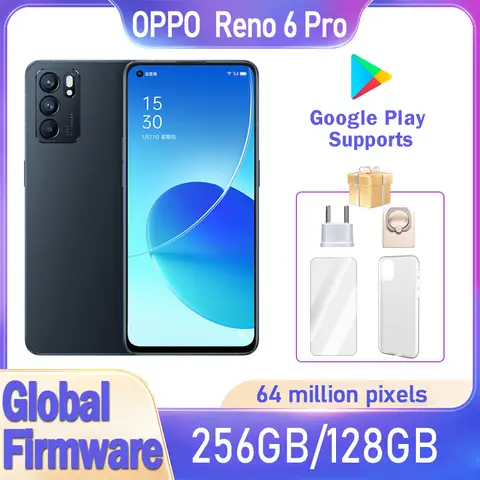OPPO Reno 6 Pro 5G smartPhone Global firmware  Rear camera 64MP MTk Dimensity 1200 4500mAh battery used phone