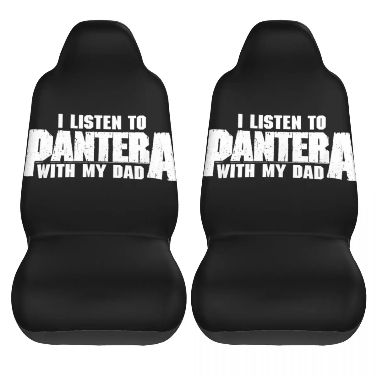 I Listen To Panterad With My Dad Car Seat Cover Protector Interior Accessories For SUV Rock Band Car Seats Covers Fiber Fishing