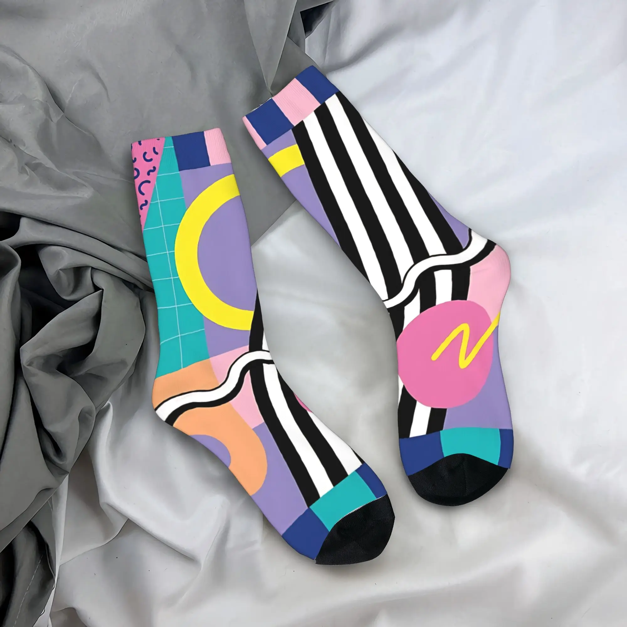 Women Men Socks Memphis   - Retro S  S  (7)  Stockings Spring Novelty Soft Socks Custom Skateboard Non Slip Socks