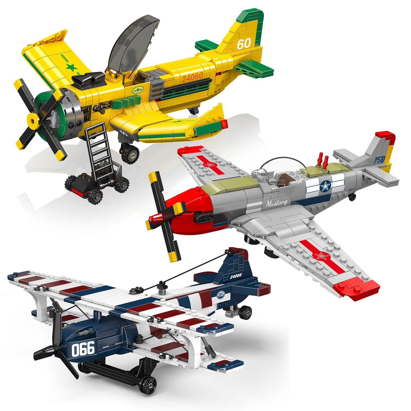 Mould King 20015, 1148 Piezas, Avión de Combate Militar P51D Mustang, Modelo de Bloques de Construcción, Juguete Técnico de Avión, Regalo para Niños