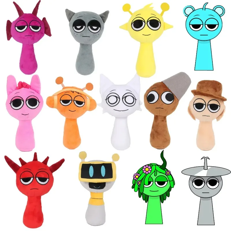 20 cm nouveau Sprunki peluche Nigger visage doux coton peluches poupée périphérique sac pendentif Decora anniversaire cadeau de noël pour enfants jouets