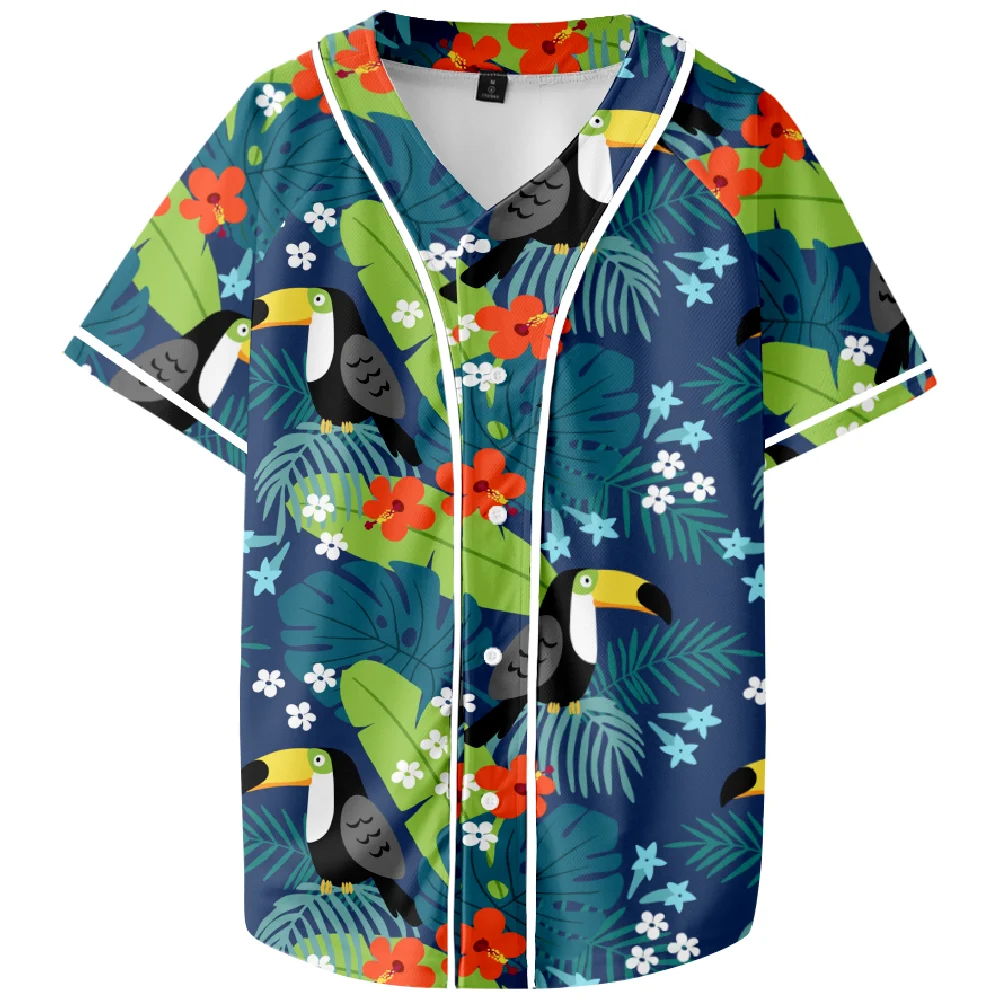 Toucan short sleeve Baseball Short Sleeve Baseball Jersey Number Outfit Men and Woman Short Sleeve Women