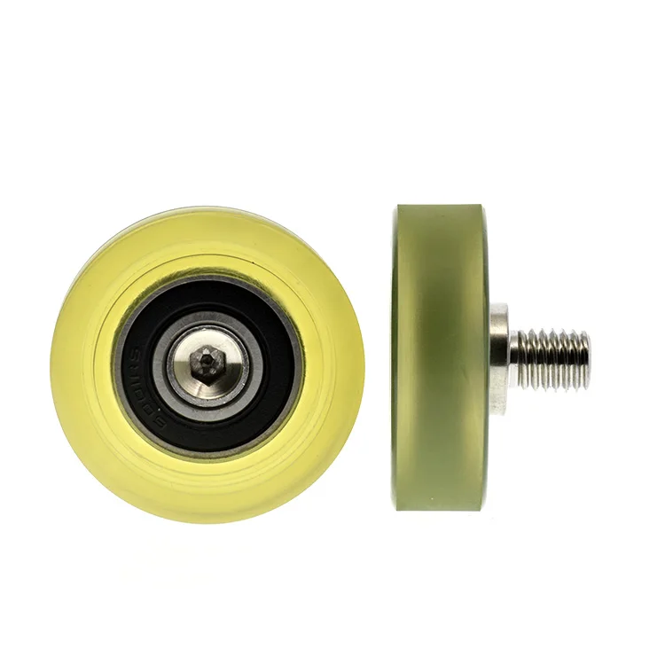 Picture 5: 1pc 6001RS bearing pulley rubber wheel PU polyurethane rolling flat pressure wheel silent pulley 12 * 45 * 14mm