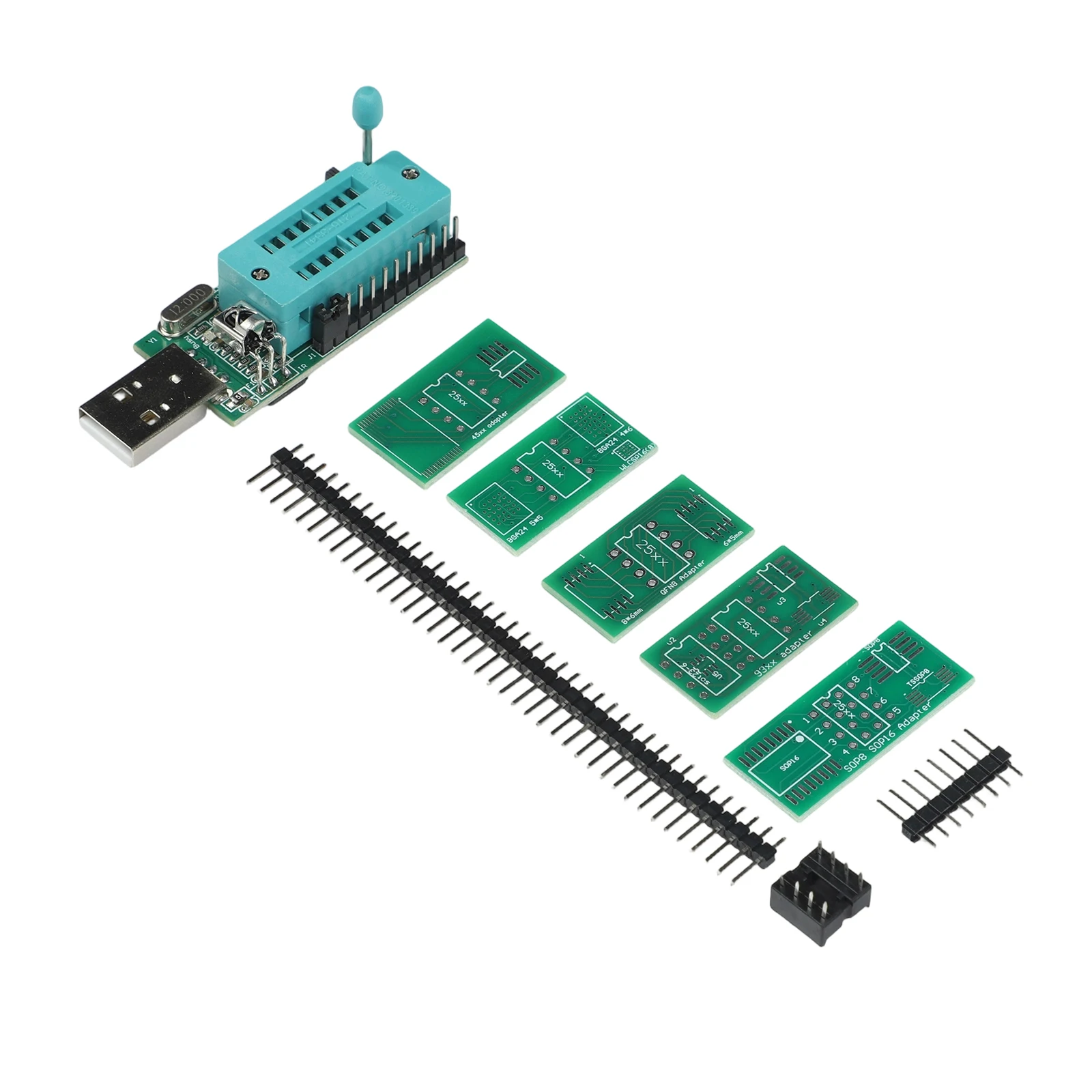 CH341A Programmer V1.7 With 1.8V Level Conversion And Adapter Boards For For SPI For Flash For EEPROM Chip Reading Writing Tool