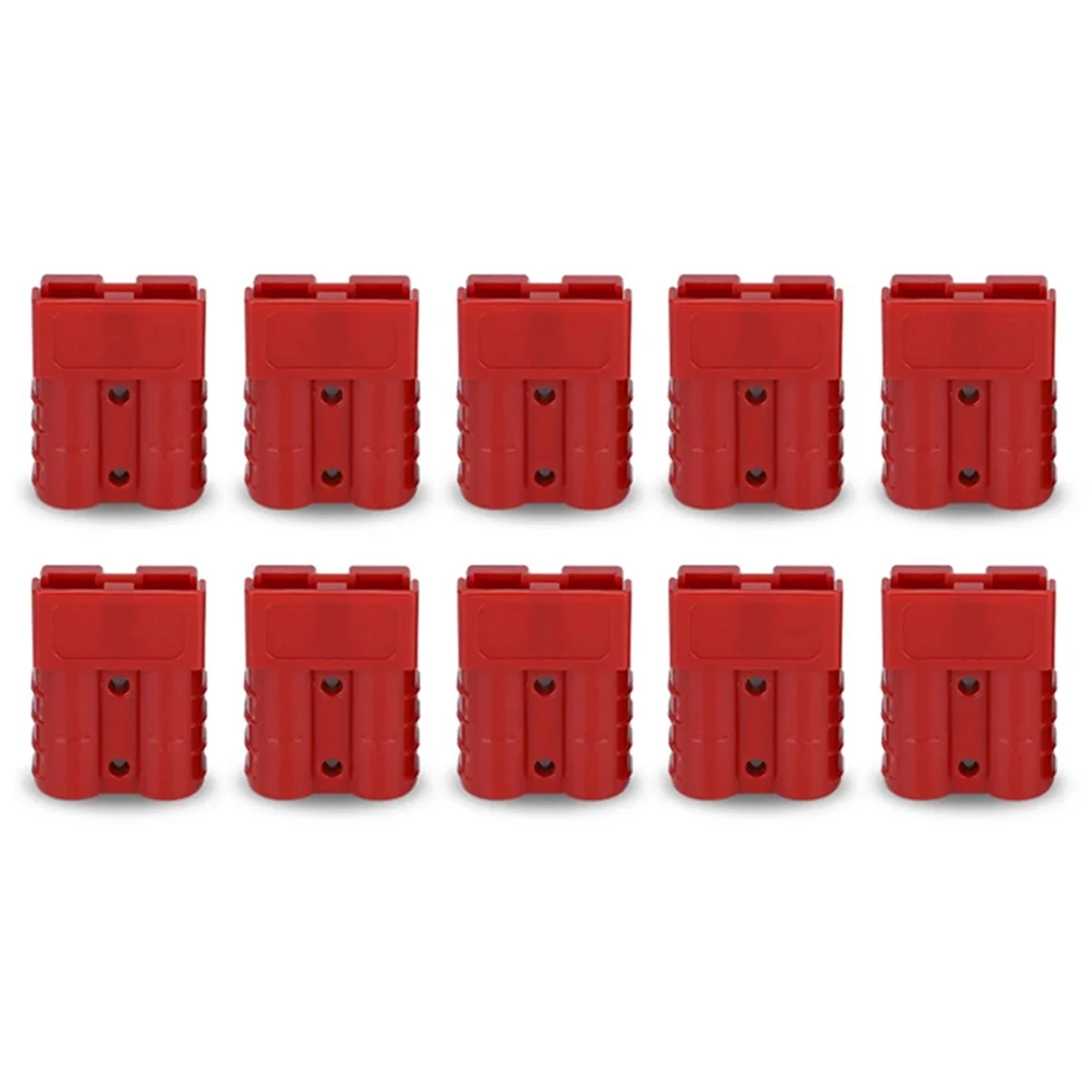 10PCS Anderson Style Plug Connector 50A with Anderson Handle Forklift Battery Charging Quick Connectors Kit Red